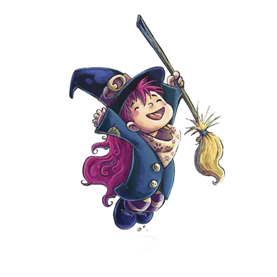 Illustration of a little witch